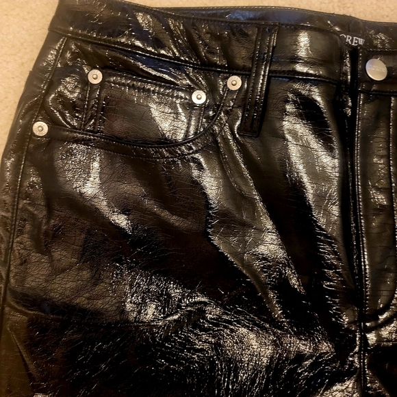 J Crew Black Classic Straight Faux Leather Pants Size 30 New!! - Picture 5 of 13